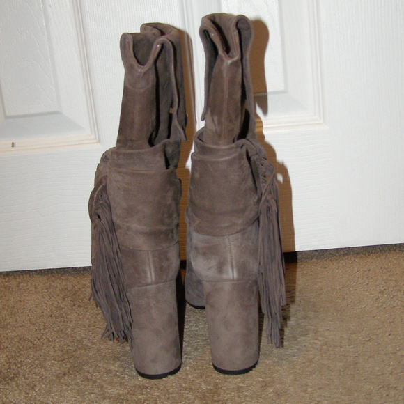 New sz 39.5 Aquazzura fringe bow Suede booties - Picture 6 of 8